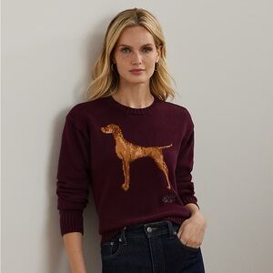 Ralph Lauren Intarsia Knit Dog Sweater NWT